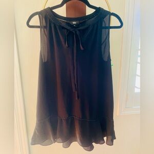 Mossimo Supply Co. Black Sleeveless Blouse with Tie-Neck